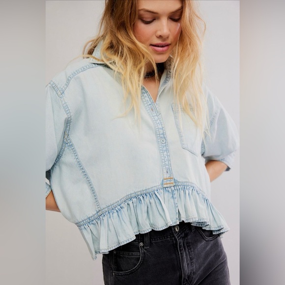 FREE PEOPLE Bailey Denim Shirt - Picture 5 of 14